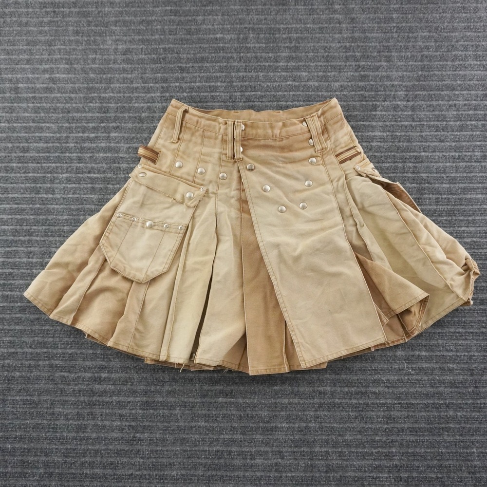 Utilikilts Workman Utility Kilt Mens 32 34 Tan Cotton Canvas Cargo Pockets